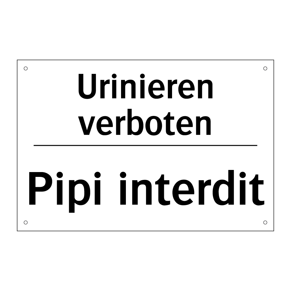 Urinieren verboten - Pipi interdit