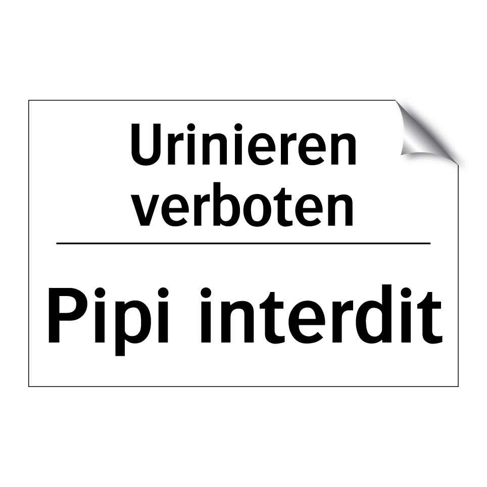 Urinieren verboten - Pipi interdit