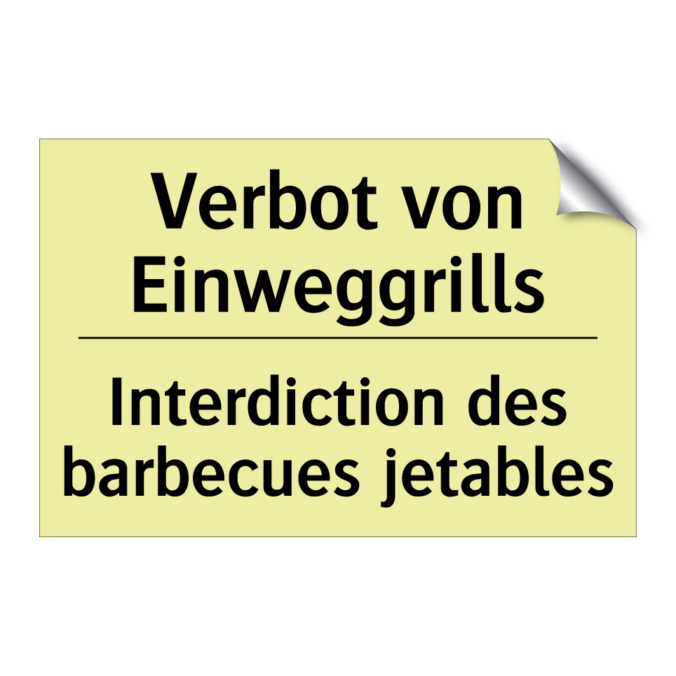 Verbot von Einweggrills - Interdiction des barbecues jetables /.../