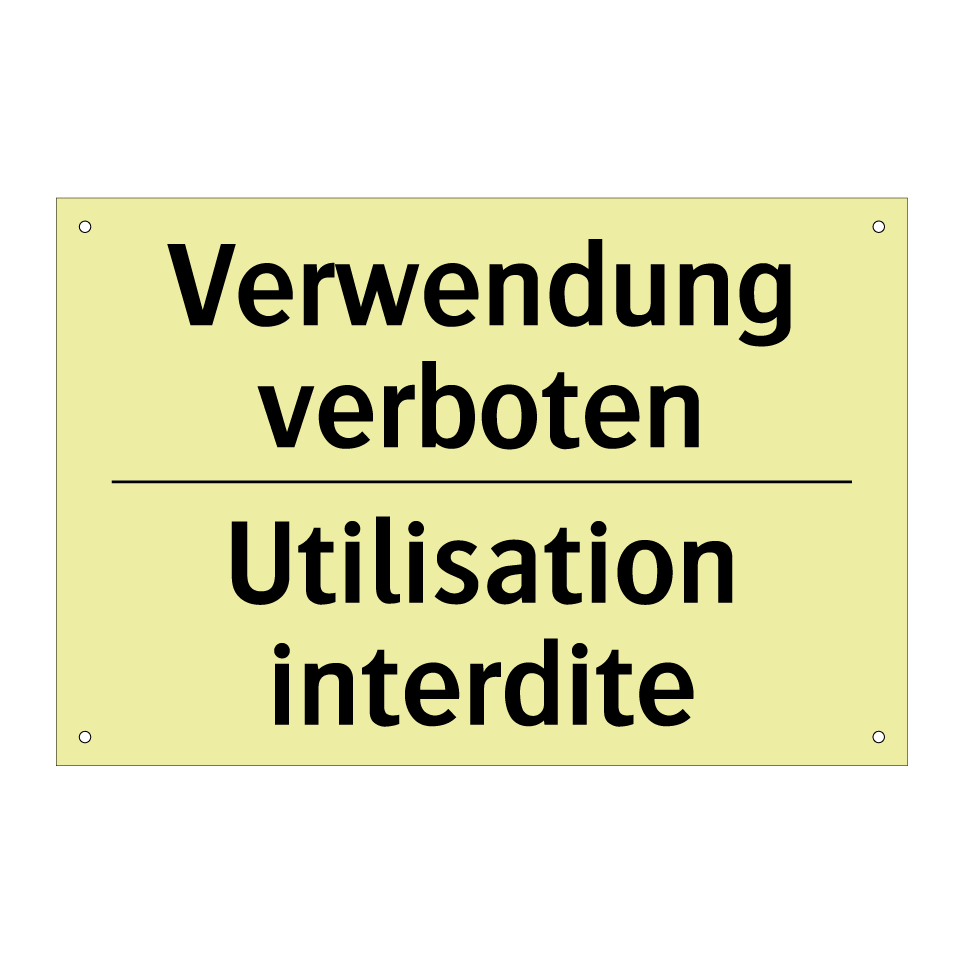 Verwendung verboten - Utilisation interdite