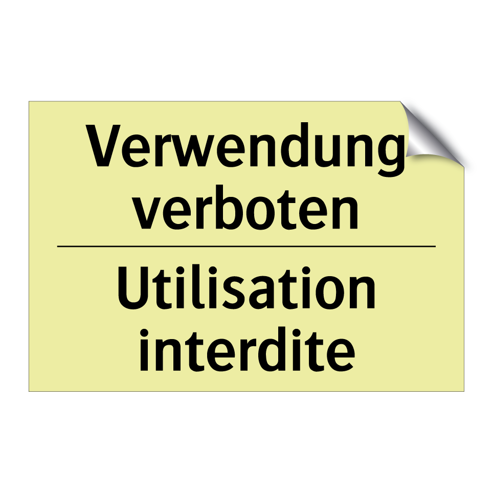 Verwendung verboten - Utilisation interdite