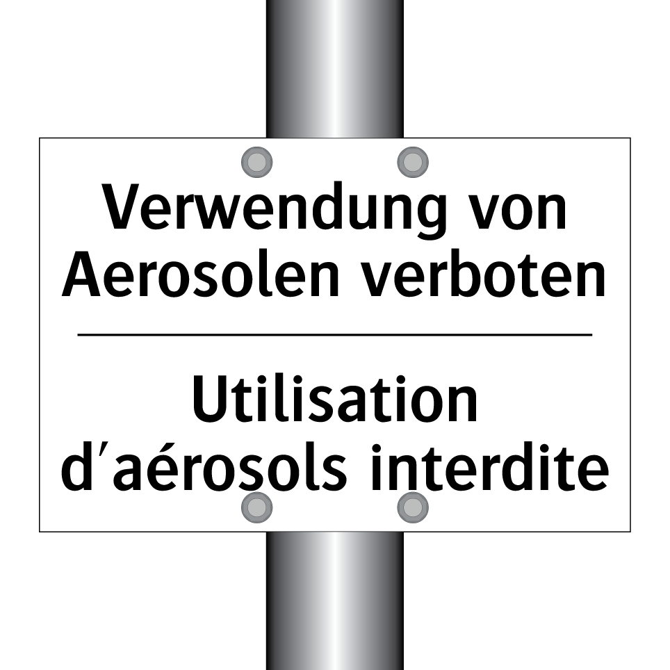 Verwendung von Aerosolen verboten /.../ - Utilisation d'aérosols interdite /.../
