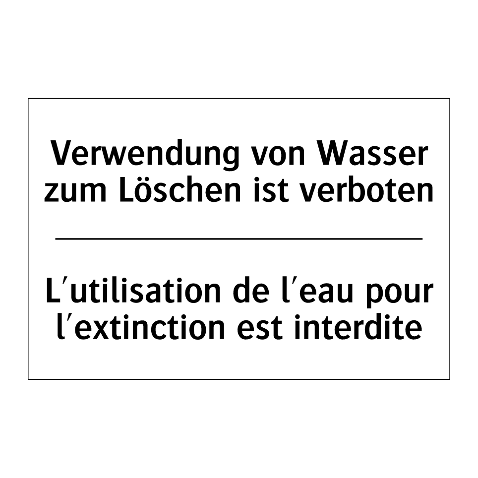 Verwendung von Wasser zum Löschen /.../ - L'utilisation de l'eau pour l'extinction /.../
