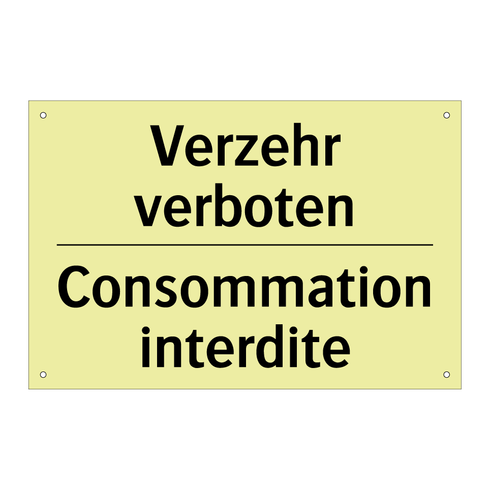 Verzehr verboten - Consommation interdite