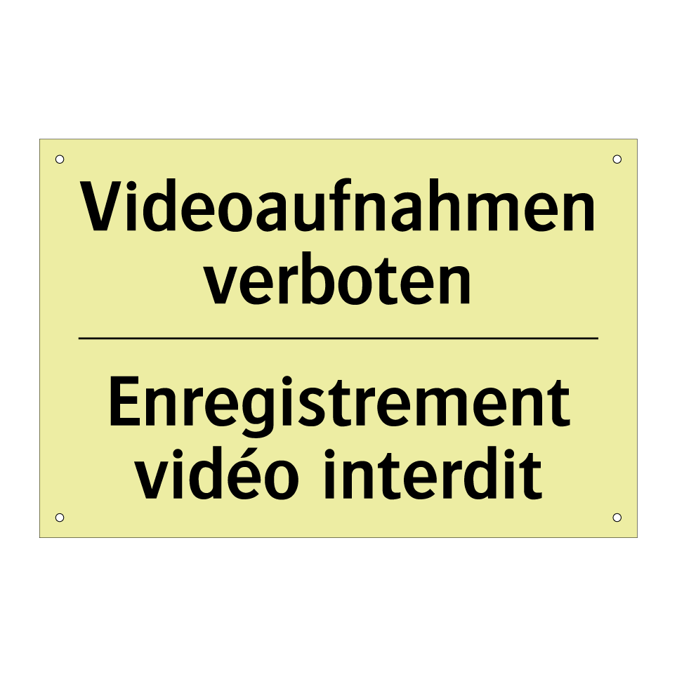 Videoaufnahmen verboten - Enregistrement vidéo interdit