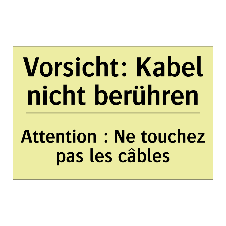 Vorsicht: Kabel nicht berühren - Attention : Ne touchez pas les /.../