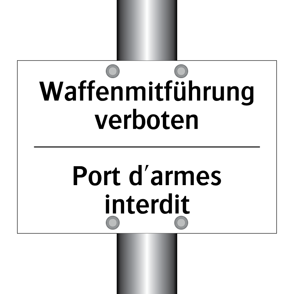 Waffenmitführung verboten - Port d'armes interdit