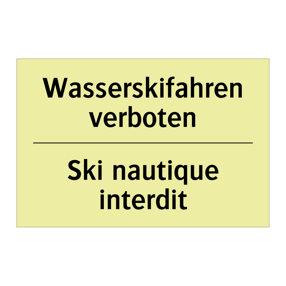 Wasserskifahren verboten - Ski nautique interdit