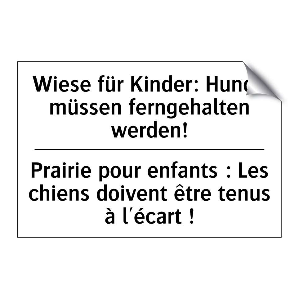 Wiese für Kinder: Hunde müssen /.../ - Prairie pour enfants : Les chiens /.../