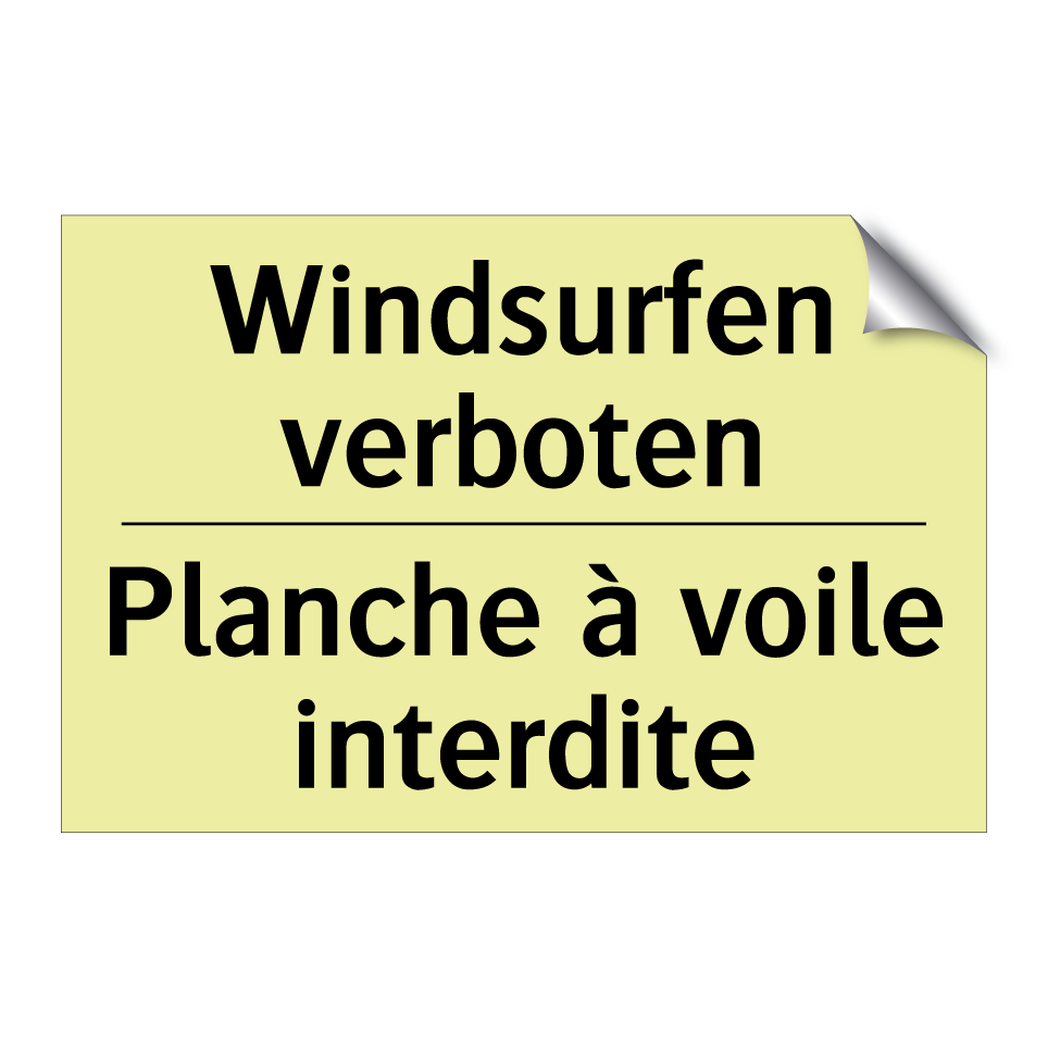 Windsurfen verboten - Planche à voile interdite