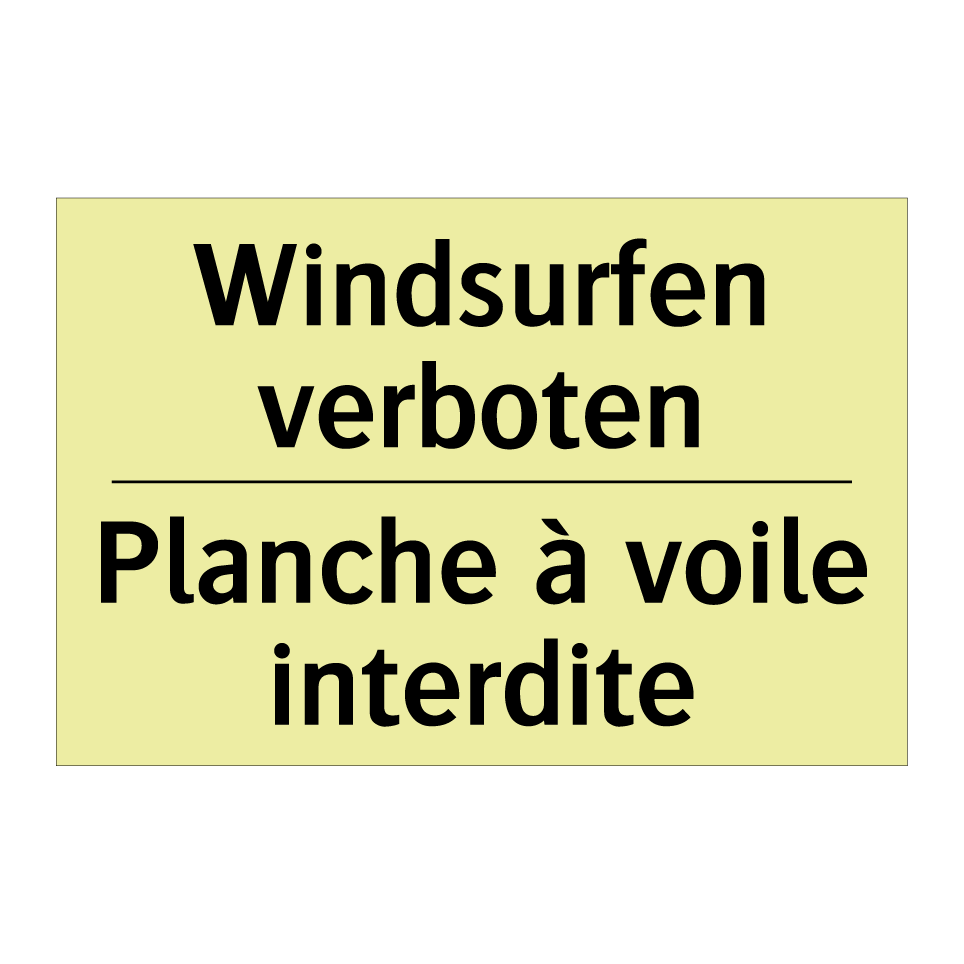 Windsurfen verboten - Planche à voile interdite