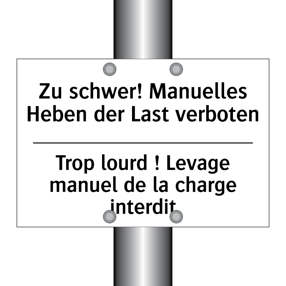 Zu schwer! Manuelles Heben der /.../ - Trop lourd ! Levage manuel de /.../