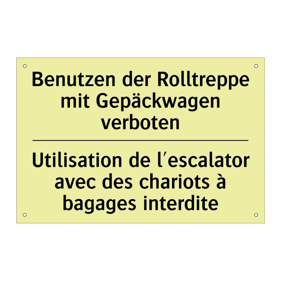 Benutzen der Rolltreppe mit Gepäckwagen /.../ - Utilisation de l'escalator avec /.../