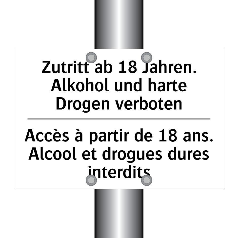 Zutritt ab 18 Jahren. Alkohol /.../ - Accès à partir de 18 ans. Alcool /.../