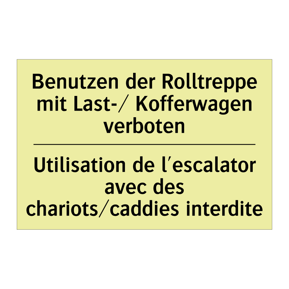 Benutzen der Rolltreppe mit Last-/ /.../ - Utilisation de l'escalator avec /.../