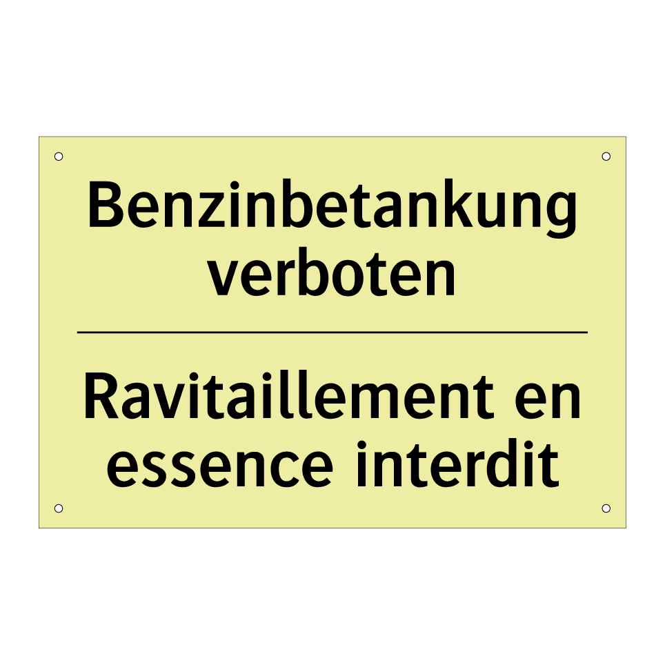 Benzinbetankung verboten - Ravitaillement en essence interdit /.../