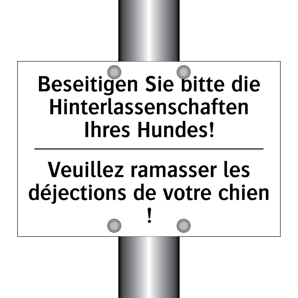 Beseitigen Sie bitte die Hinterlassenschaften /.../ - Veuillez ramasser les déjections /.../