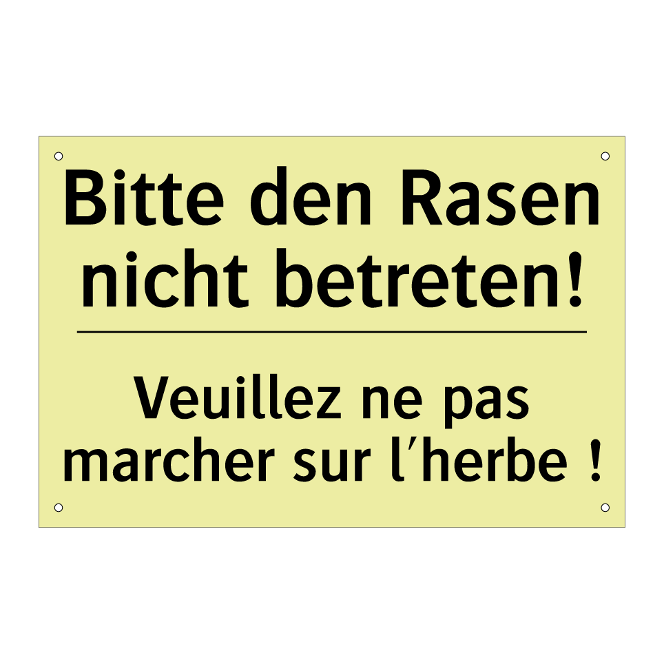 Bitte den Rasen nicht betreten! /.../ - Veuillez ne pas marcher sur l'herbe /.../