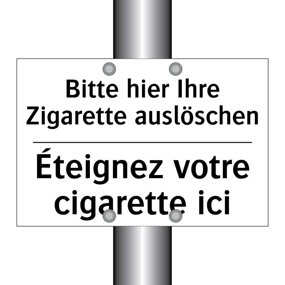 Bitte hier Ihre Zigarette auslöschen /.../ - Éteignez votre cigarette ici