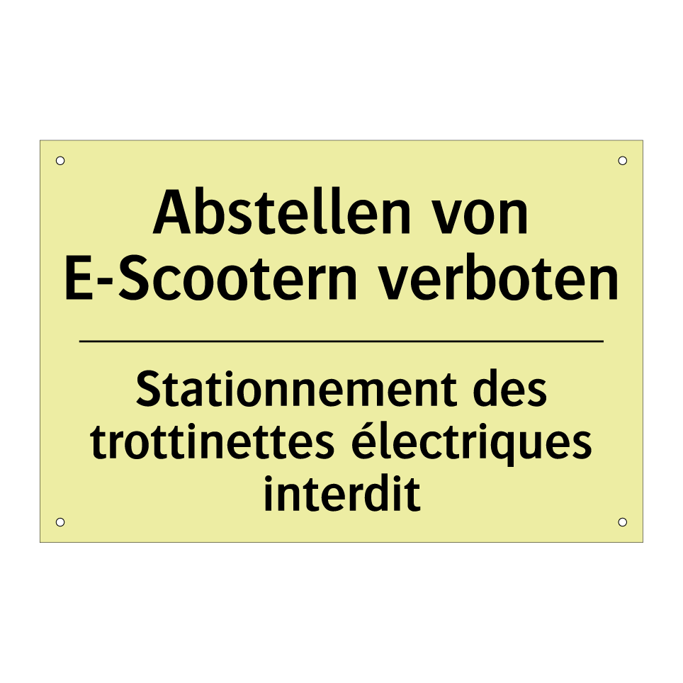 Abstellen von E-Scootern verboten /.../ - Stationnement des trottinettes /.../