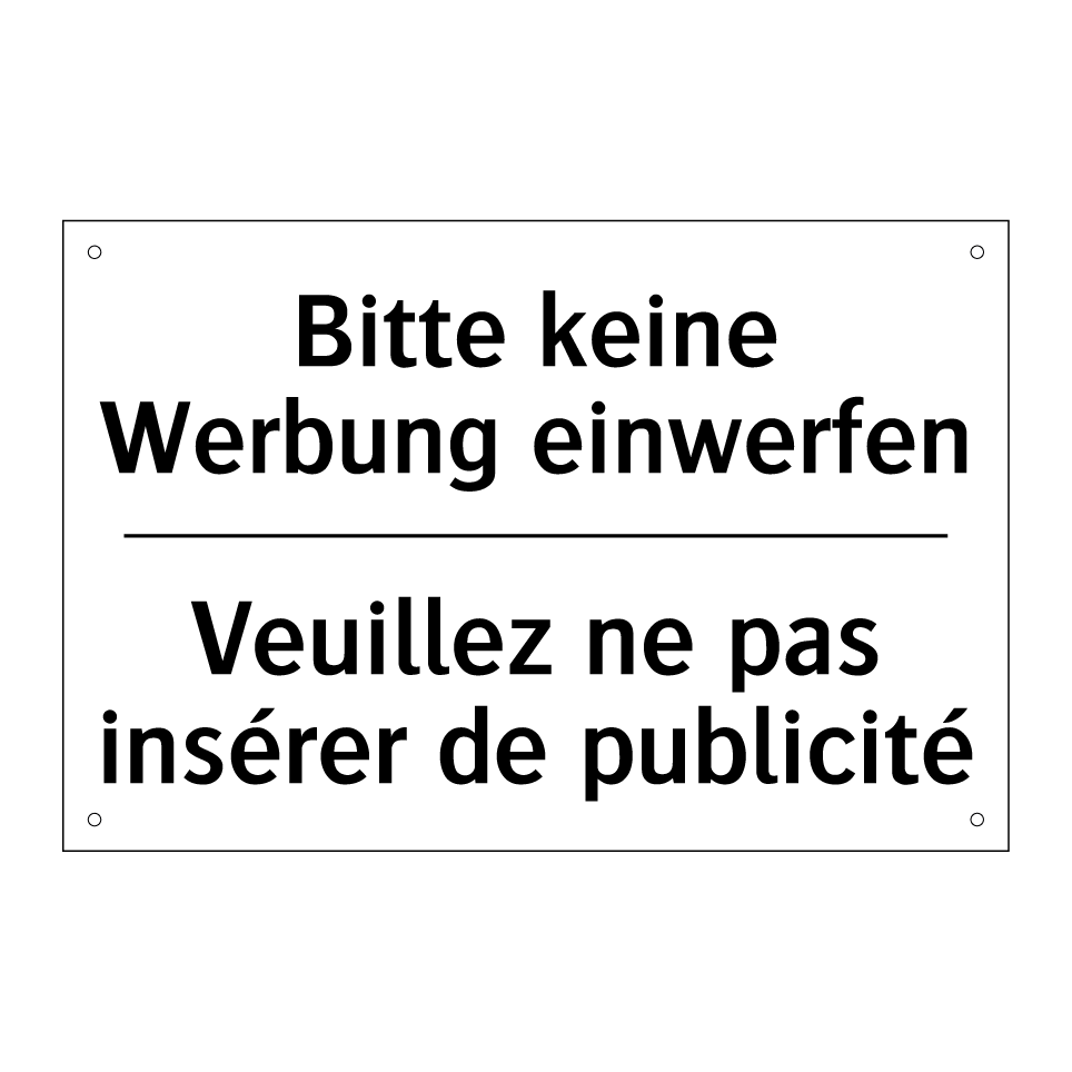 Bitte keine Werbung einwerfen - Veuillez ne pas insérer de publicité /.../
