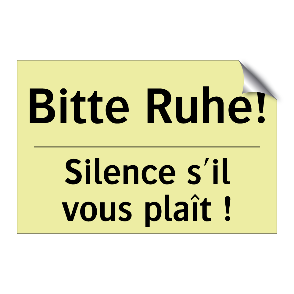 Bitte Ruhe! - Silence s'il vous plaît !