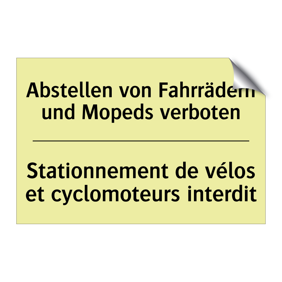 Abstellen von Fahrrädern und Mopeds /.../ - Stationnement de vélos et cyclomoteurs /.../