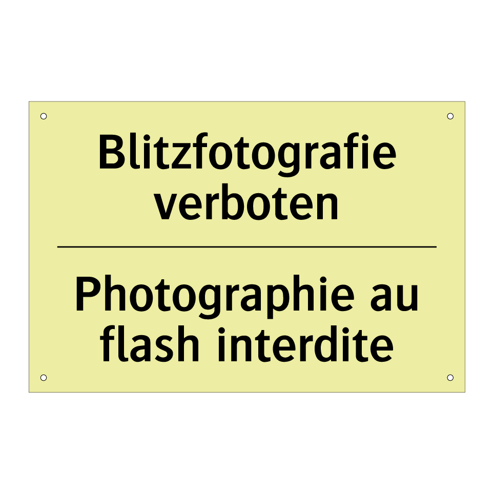 Blitzfotografie verboten - Photographie au flash interdite /.../