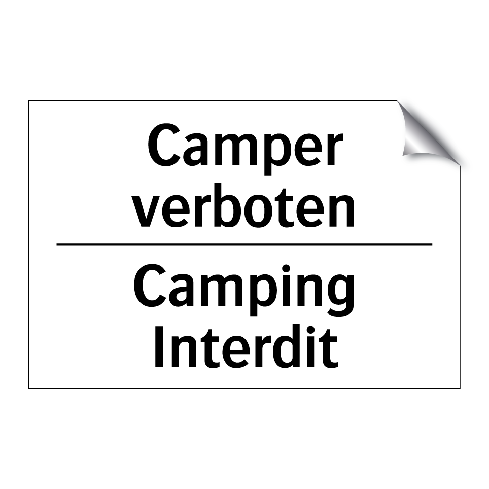 Camper verboten - Camping Interdit