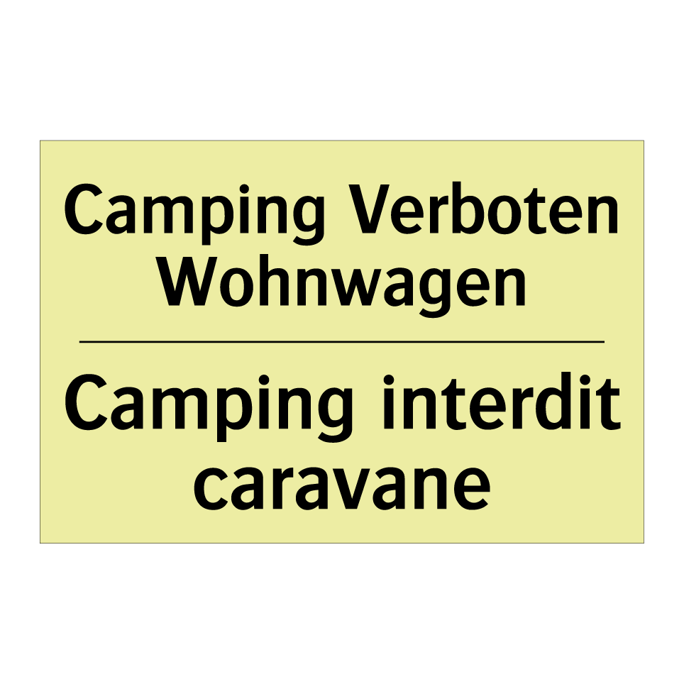 Camping Verboten Wohnwagen - Camping interdit caravane