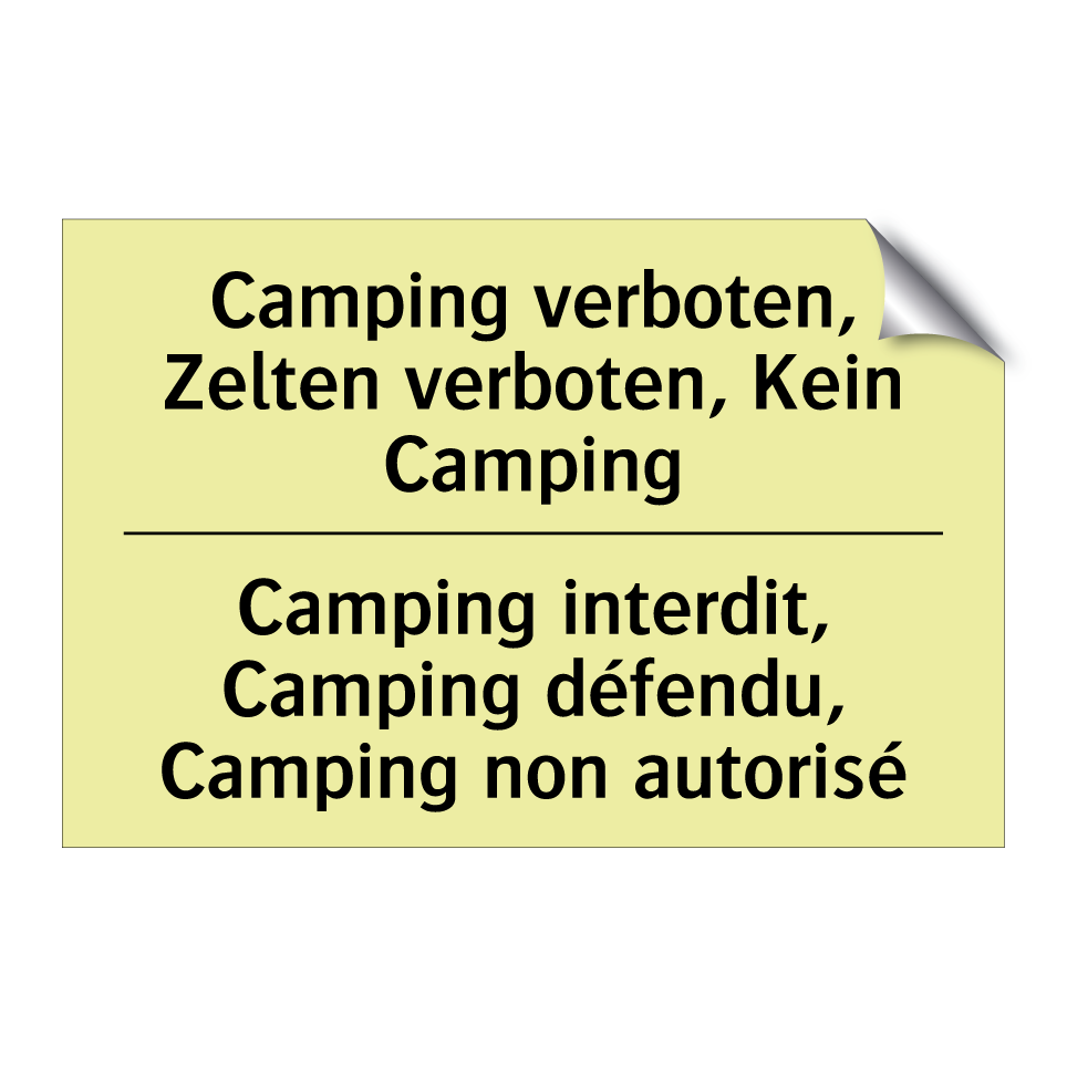 Camping verboten, Zelten verboten, /.../ - Camping interdit, Camping défendu, /.../