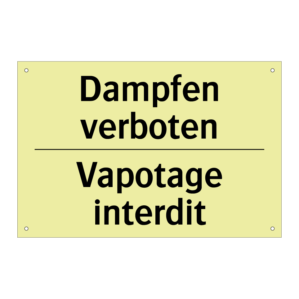 Dampfen verboten - Vapotage interdit