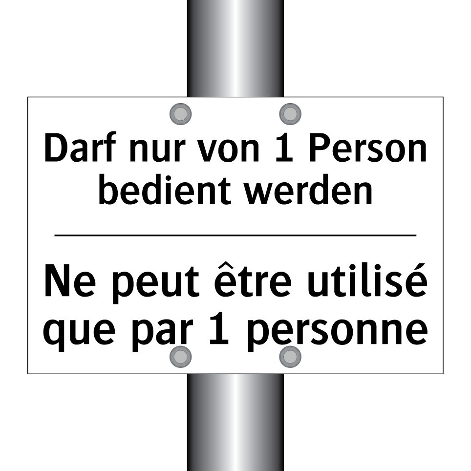 Darf nur von 1 Person bedient /.../ - Ne peut être utilisé que par 1 /.../