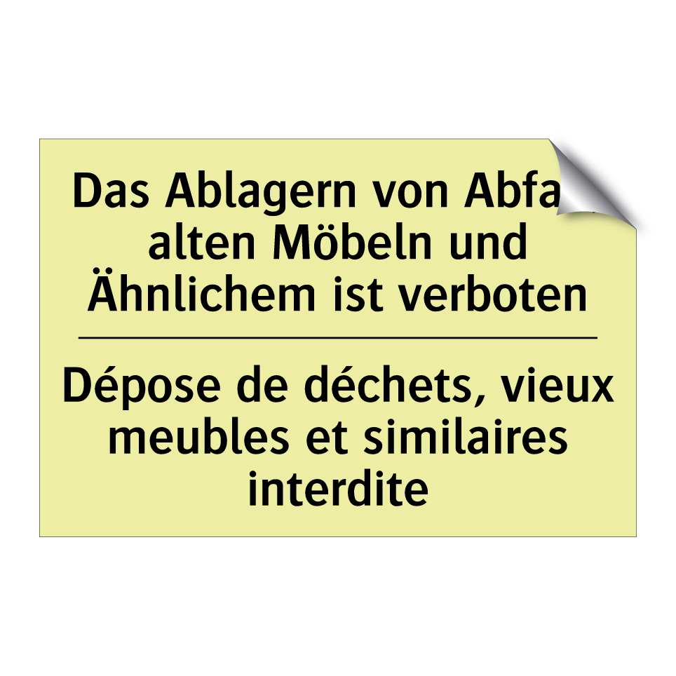 Das Ablagern von Abfall, alten /.../ - Dépose de déchets, vieux meubles /.../