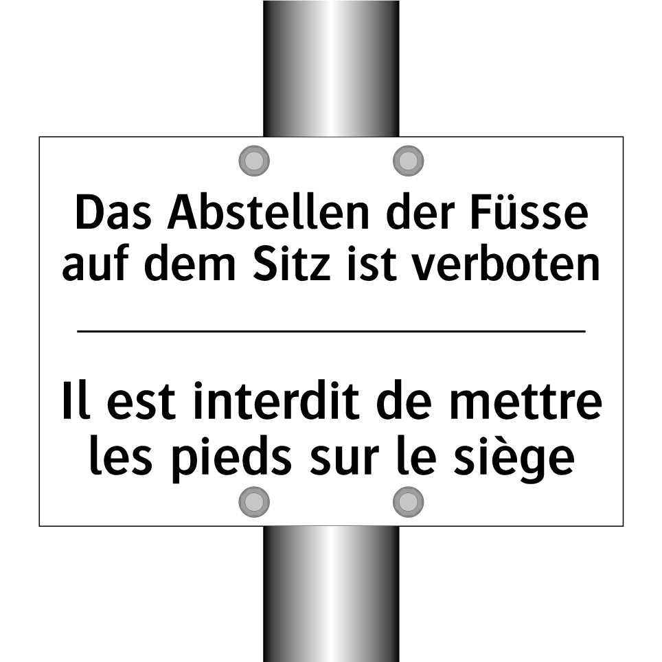 Das Abstellen der Füsse auf dem /.../ - Il est interdit de mettre les /.../