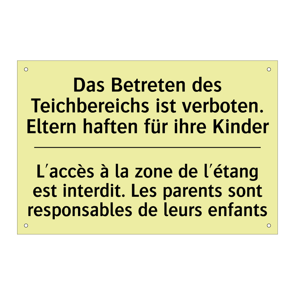 Das Betreten des Teichbereichs /.../ - L'accès à la zone de l'étang est /.../