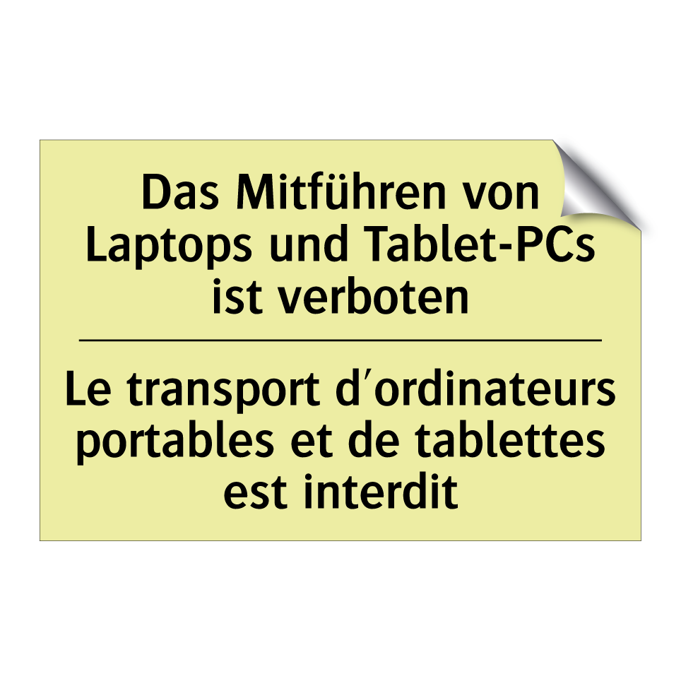 Das Mitführen von Laptops und /.../ - Le transport d'ordinateurs portables /.../