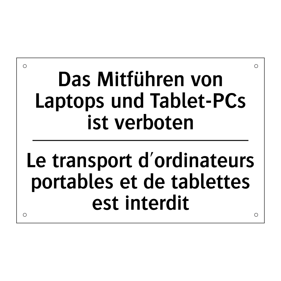 Das Mitführen von Laptops und /.../ - Le transport d'ordinateurs portables /.../