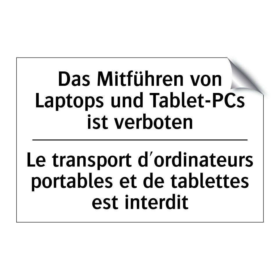 Das Mitführen von Laptops und /.../ - Le transport d'ordinateurs portables /.../