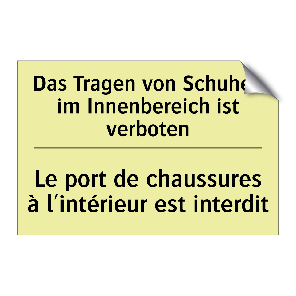 Das Tragen von Schuhen im Innenbereich /.../ - Le port de chaussures à l'intérieur /.../