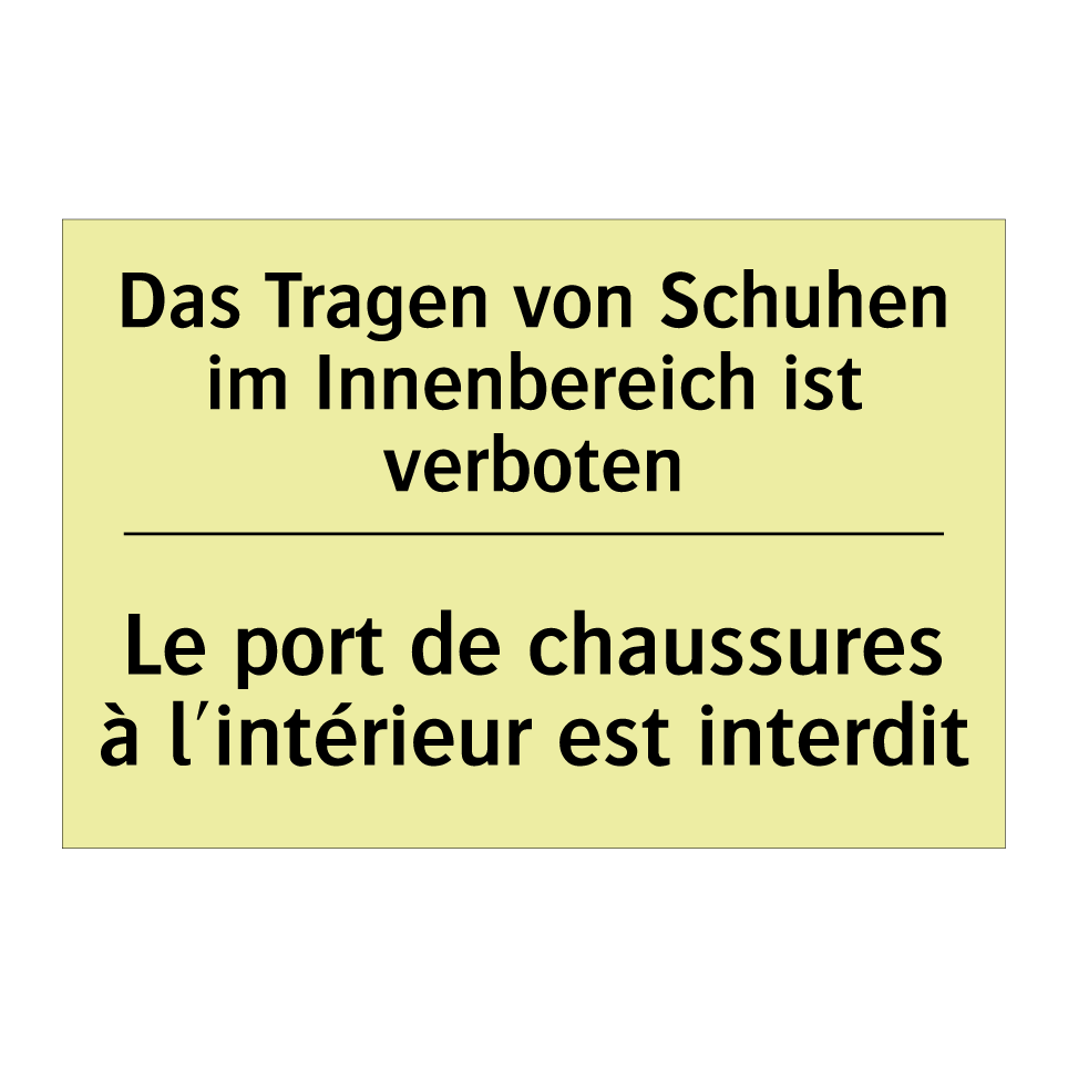 Das Tragen von Schuhen im Innenbereich /.../ - Le port de chaussures à l'intérieur /.../