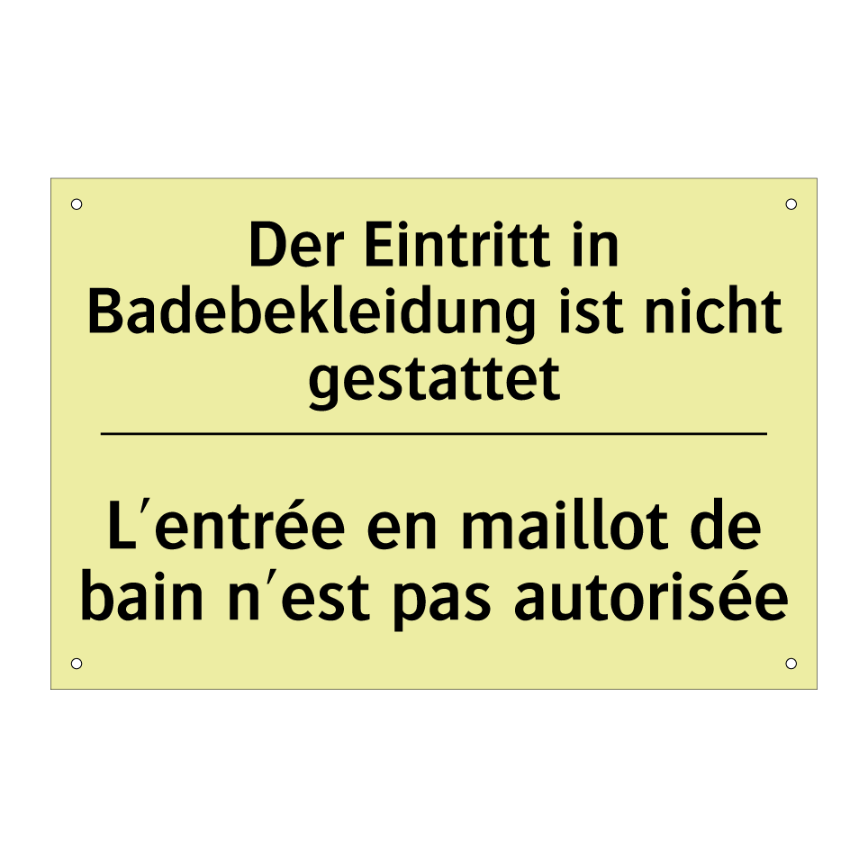 Der Eintritt in Badebekleidung /.../ - L'entrée en maillot de bain n'est /.../