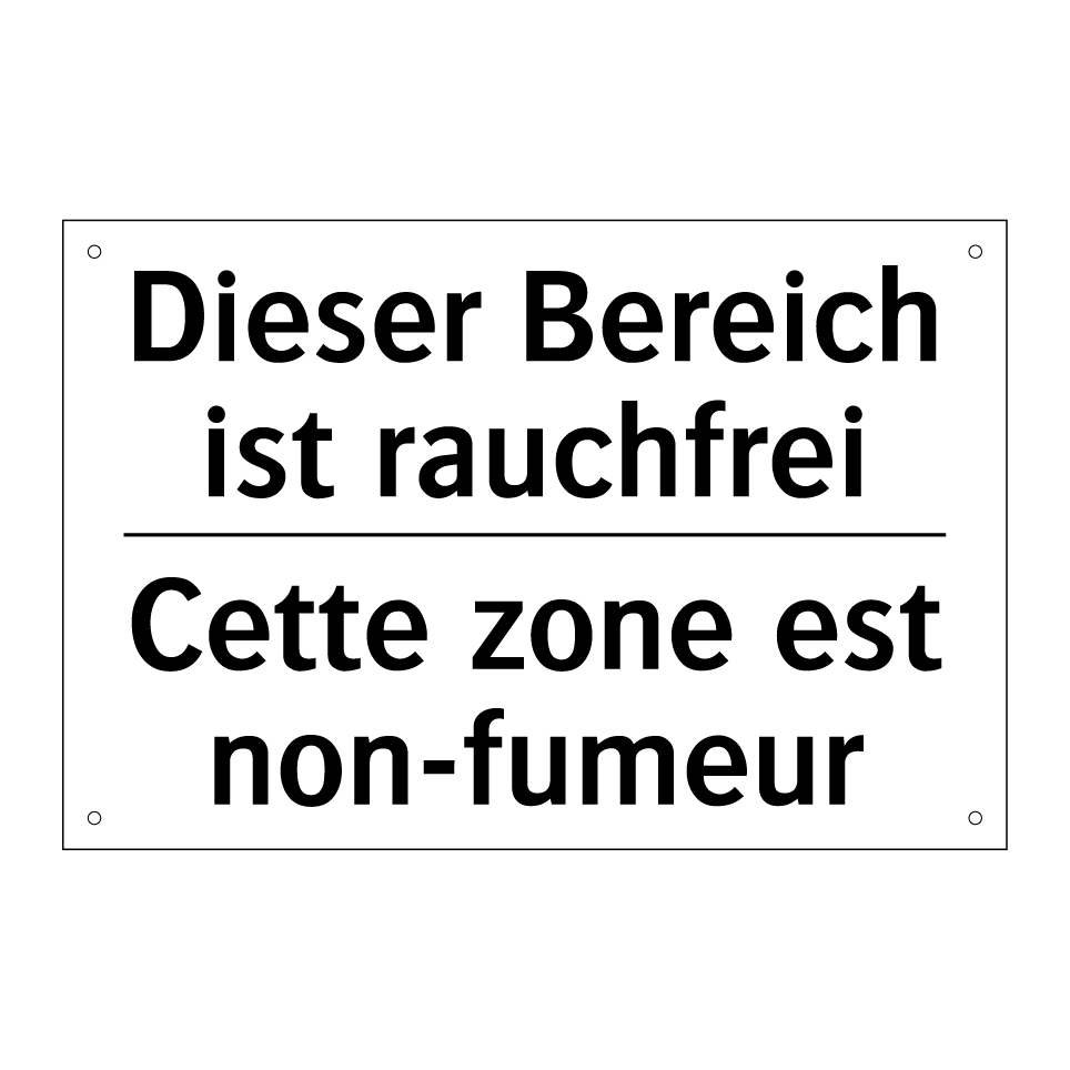 Dieser Bereich ist rauchfrei - Cette zone est non-fumeur