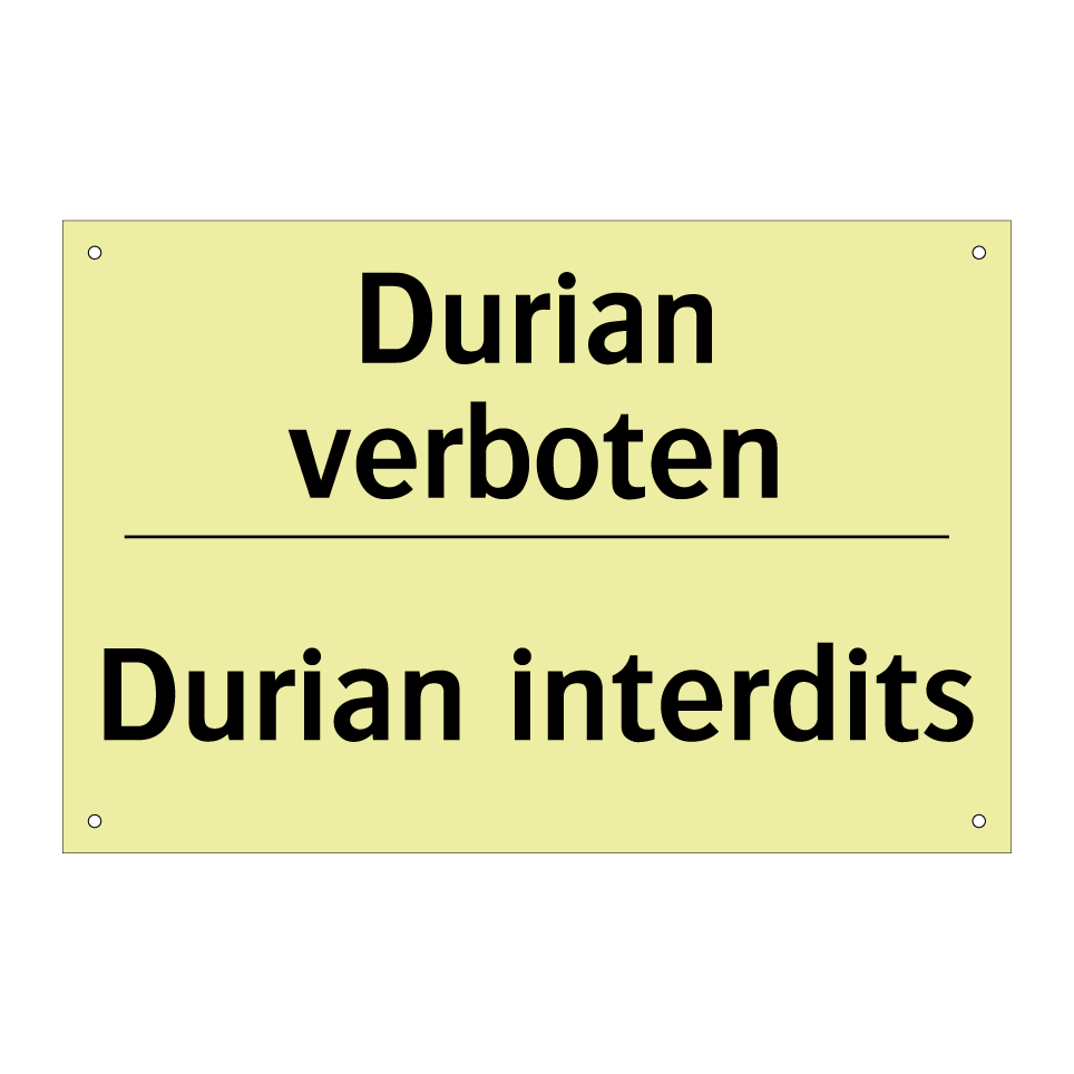 Durian verboten - Durian interdits