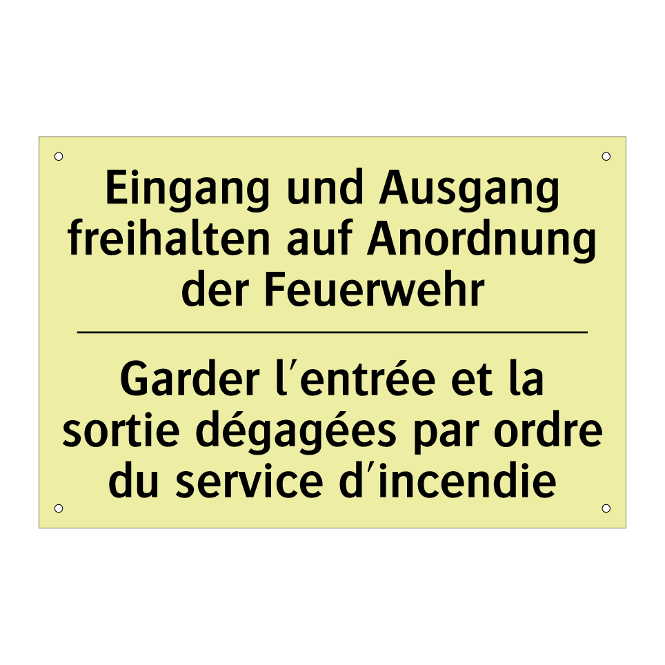 Eingang und Ausgang freihalten /.../ - Garder l'entrée et la sortie dégagées /.../