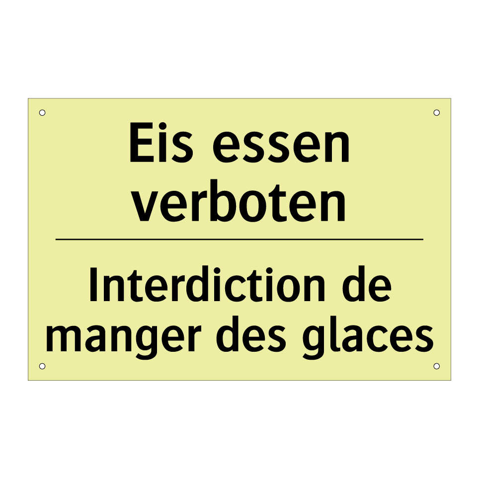 Eis essen verboten - Interdiction de manger des glaces /.../