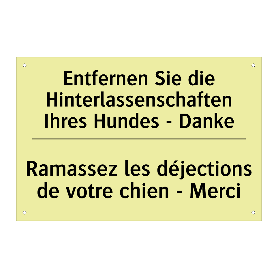 Entfernen Sie die Hinterlassenschaften /.../ - Ramassez les déjections de votre /.../