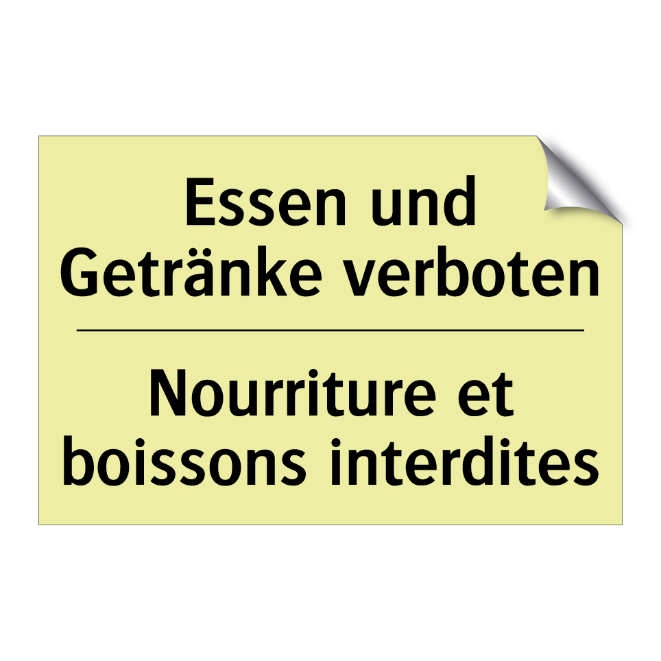 Essen und Getränke verboten - Nourriture et boissons interdites /.../