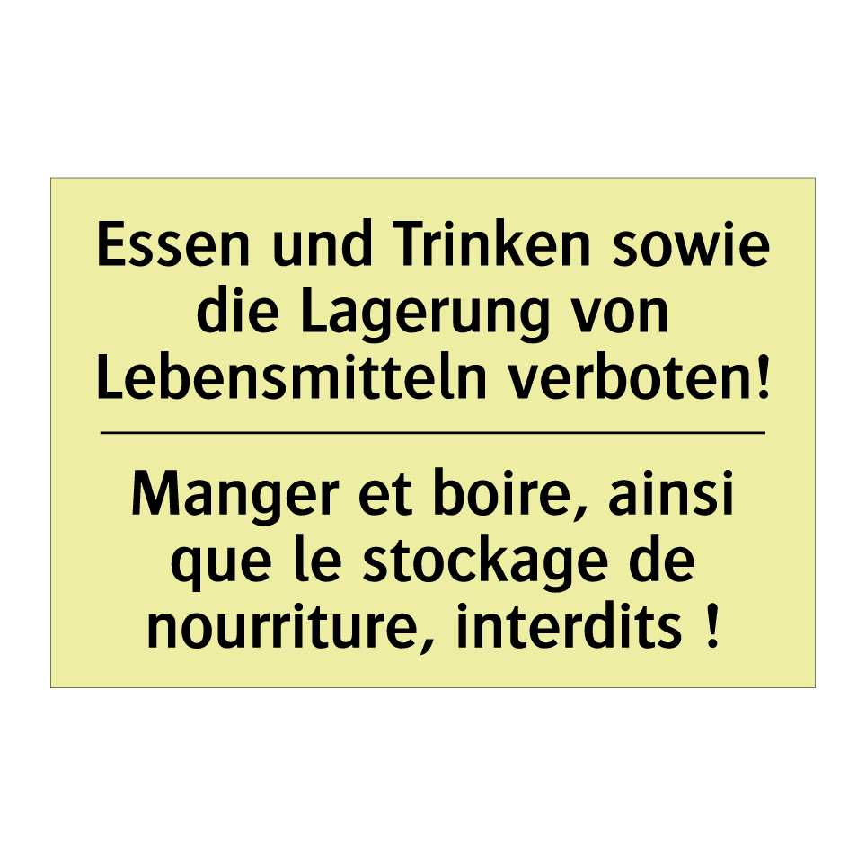 Essen und Trinken sowie die Lagerung /.../ - Manger et boire, ainsi que le /.../