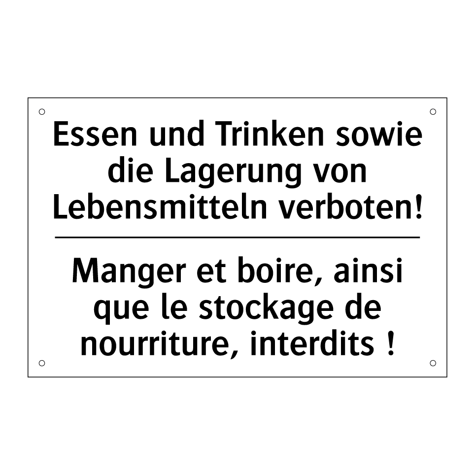 Essen und Trinken sowie die Lagerung /.../ - Manger et boire, ainsi que le /.../